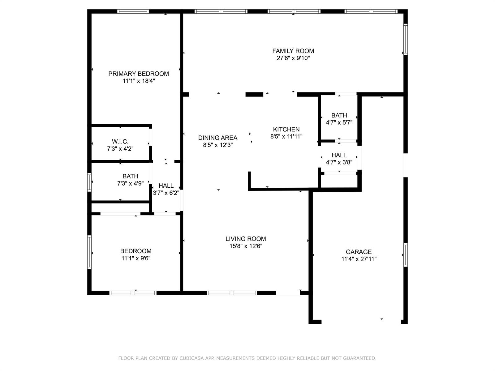 This is a floor plan of a single-story home with a garage and two bedrooms — 4741 NW 13th Avenue, Deerfield Beach FL 33064, DEERFIELD BEACH, FL