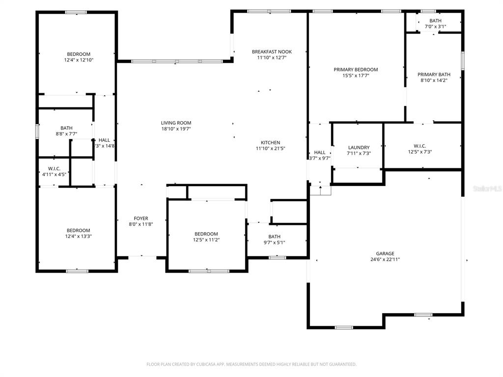 This is a floor plan of a single-story house with four bedrooms and a garage — 1146 SW MANDIBA DRIVE, LAKE CITY, FL