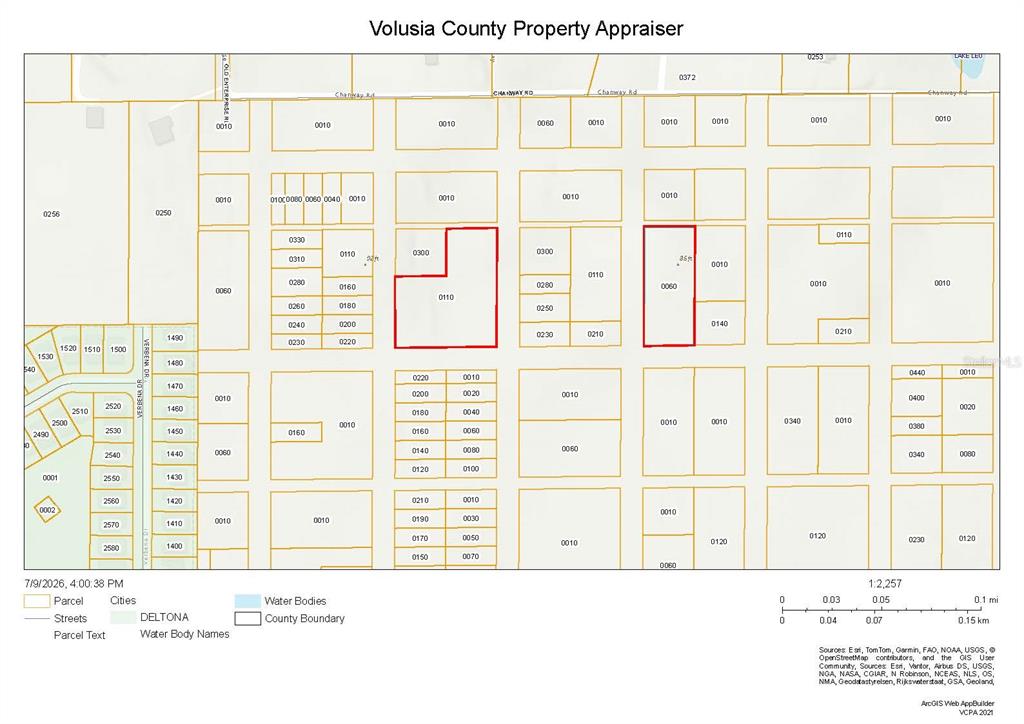 This is a property tax map showing parcel boundaries and lot numbers in Volusia County — JOYCE (PAPER) STREET, LAKE HELEN, FL