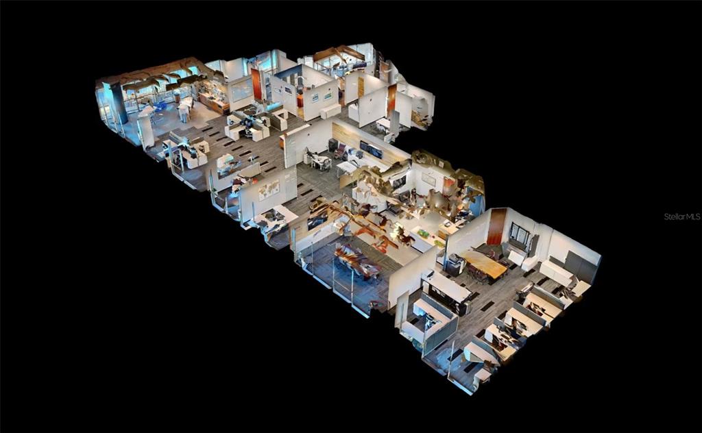 This is a 3D floor plan rendering of a modern, multi-room office space — 189 S ORANGE AVENUE UNIT 1550-1570, ORLANDO, FL
