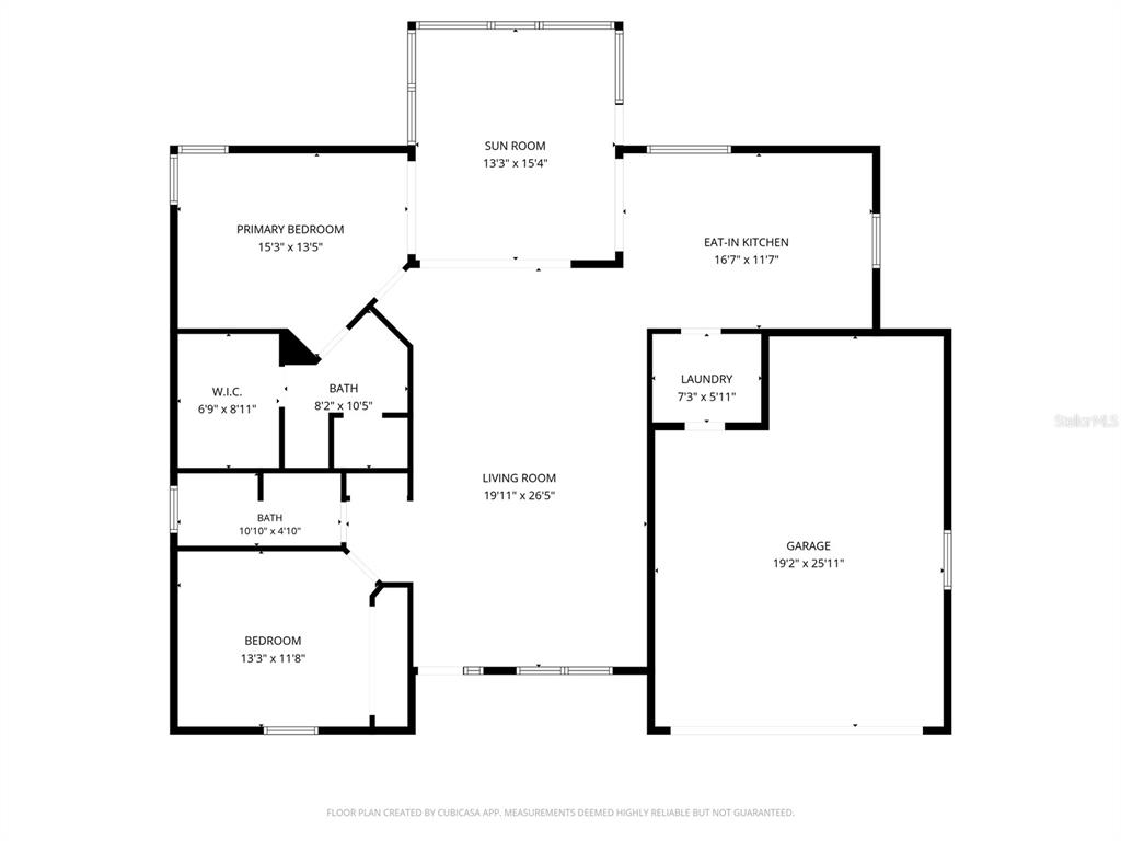 This is a floor plan of a house featuring a living room, kitchen, and two bedrooms — 5030 EL DESTINO DRIVE, LEESBURG, FL