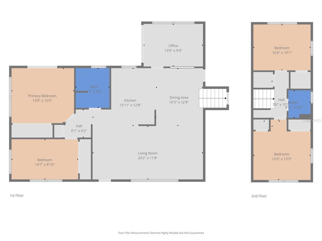 This is a floor plan showing the layout of a two-story house — 11830 86TH AVENUE, SEMINOLE, FL