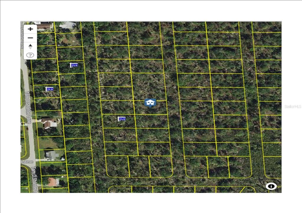 This is an aerial map showing residential land parcels and a house icon — 331 N YELLOWTAIL LANE, PUNTA GORDA, FL