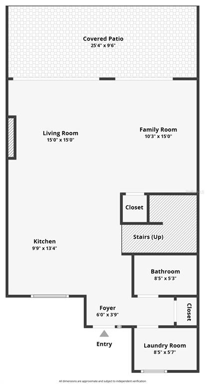 This floor plan shows a ground level with a kitchen, living area, bathroom, and patio — 3169 PANTANAL LANE, KISSIMMEE, FL