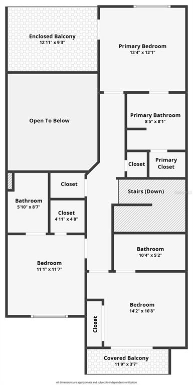 This is a floor plan of a multi-level residential unit with three bedrooms and three bathrooms — 3169 PANTANAL LANE, KISSIMMEE, FL