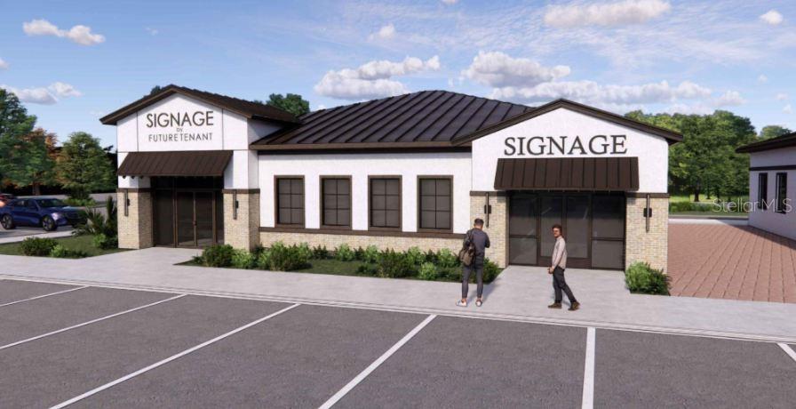 This is a rendering of a single-story commercial building with a parking lot in front — 5080 OLD TAMPA HWY UNIT 03, KISSIMMEE, FL