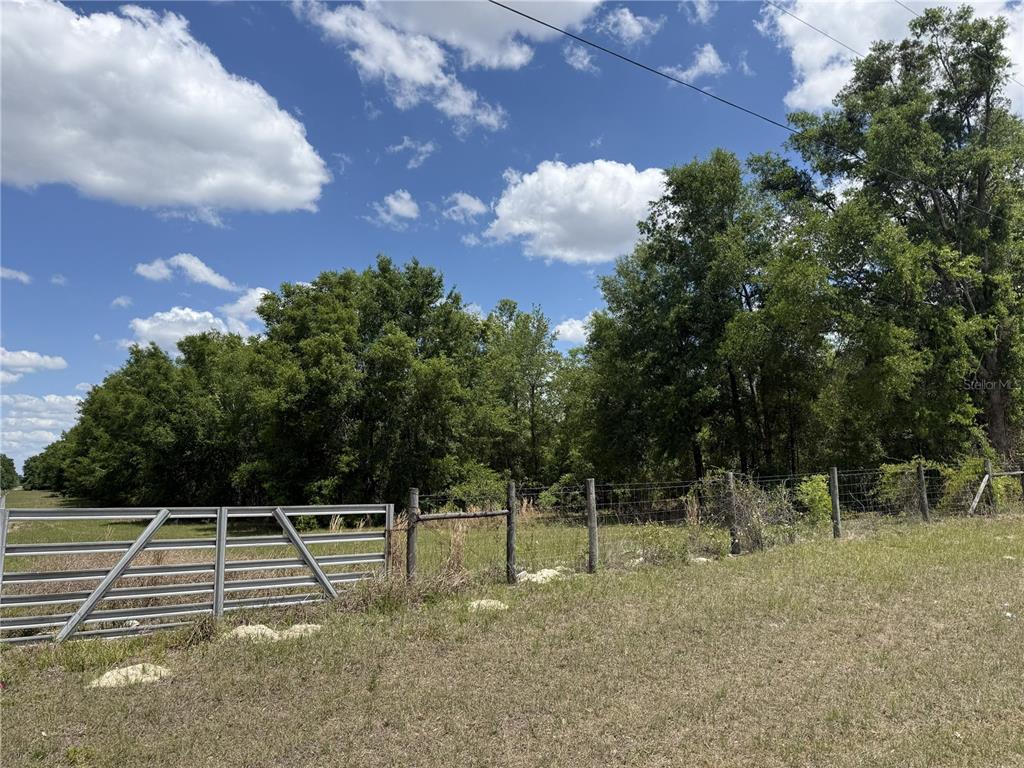 A metal gate stands at the edge of a grassy field bordered by a wire fence — 0 NW 140TH STREET, CHIEFLAND, FL