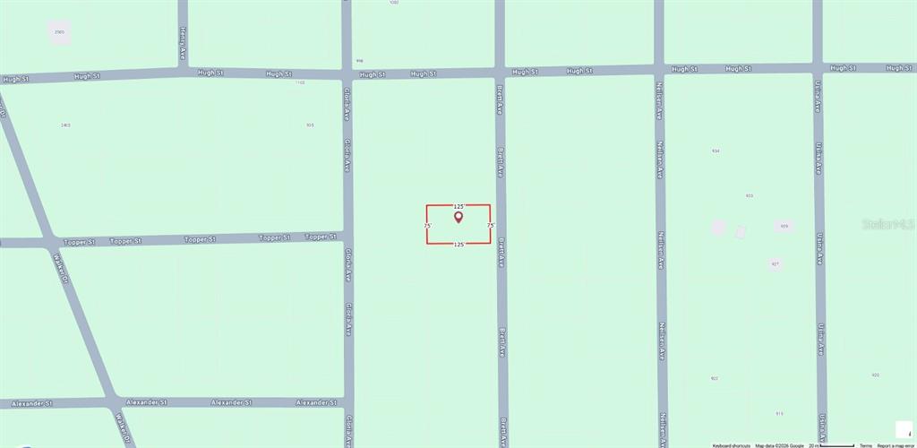 This is a map showing a rectangular plot of land located between Brett Avenue and Gloria Avenue — BRETT AVENUE, INTERLACHEN, FL
