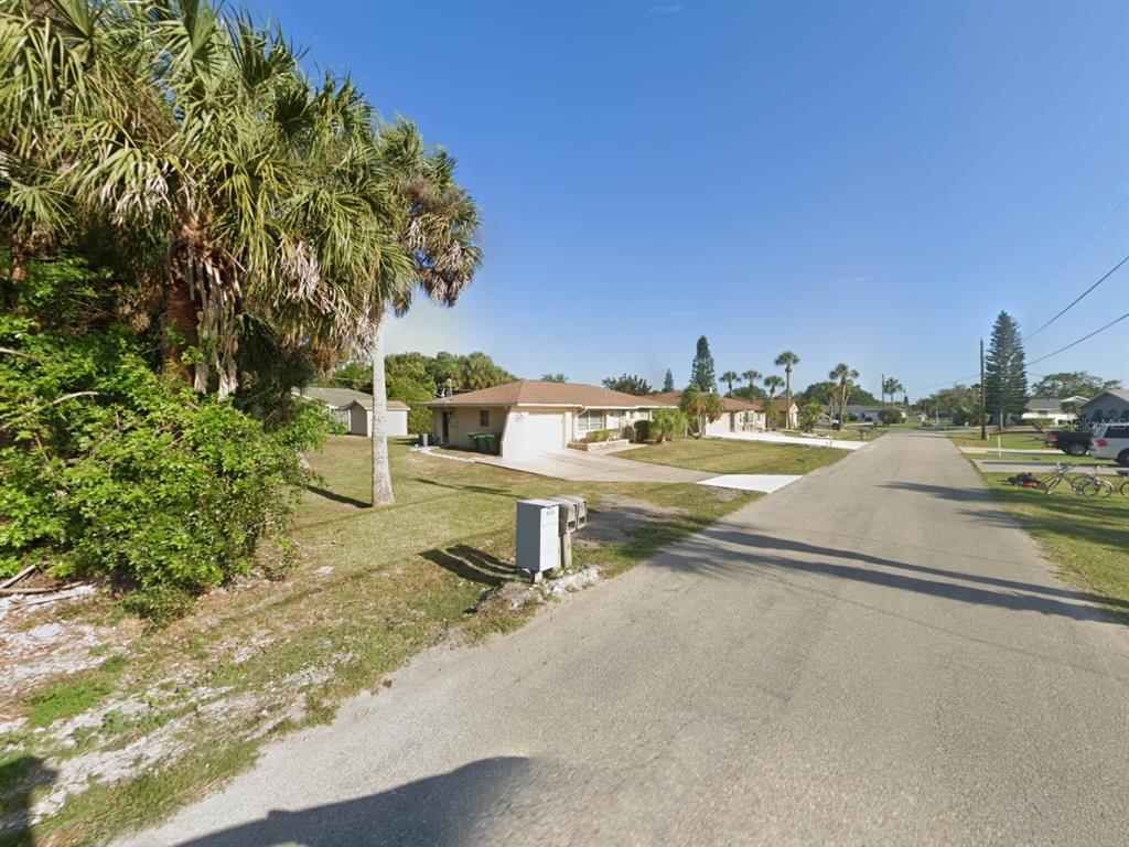 A street view of a single-story house with a driveway and a large palm tree — 18425 DRIGGERS AVENUE, PORT CHARLOTTE, FL