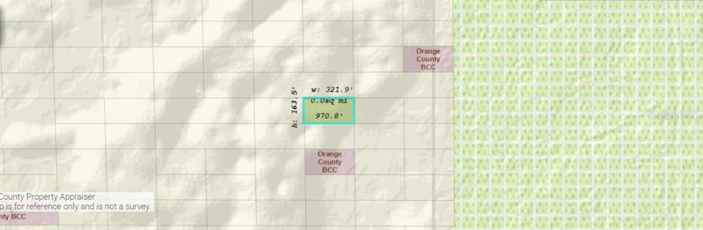 This is a map showing a rectangular property parcel with its dimensions and area — DILL ROAD, ORLANDO, FL
