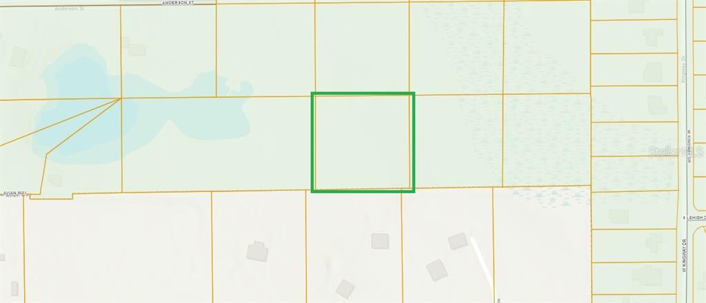 This is a map showing a highlighted rectangular parcel of land — 1488 ANDERSON STREET, DELTONA, FL
