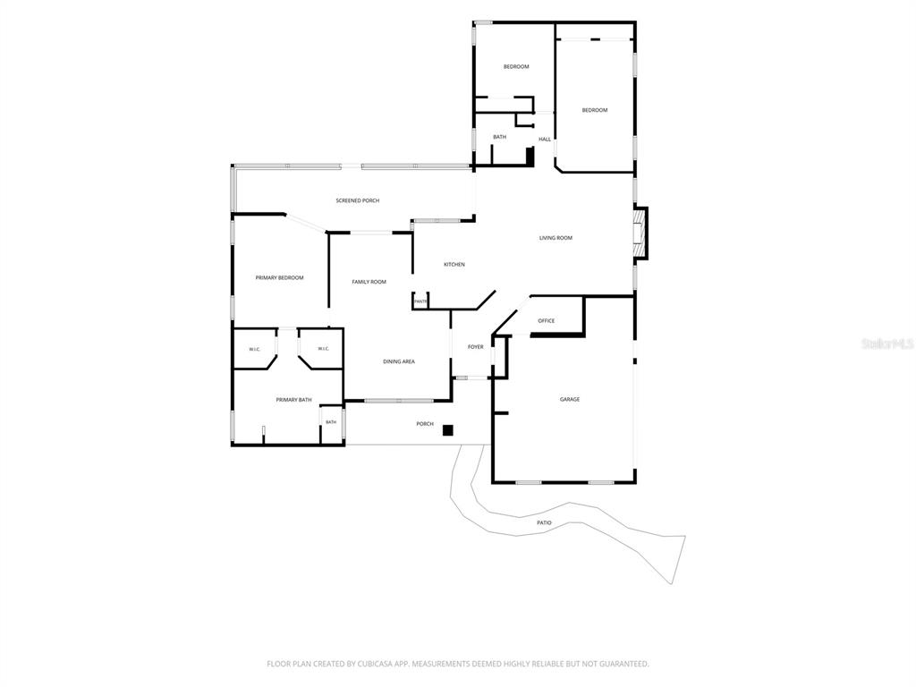 This is a floor plan of a single-story house with a garage and screened porch — 1626 SHERWOOD LAKES BOULEVARD, LAKELAND, FL