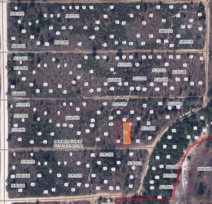 This is a map showing property lot lines and parcel numbers for a residential subdivision — 00 BANVON STREET, INTERLACHEN, FL