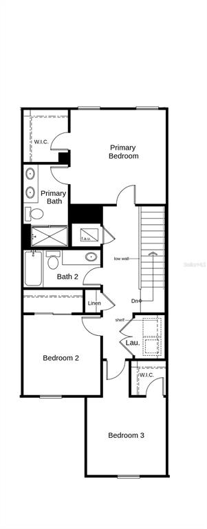 This is a floor plan for the upper level of a three-bedroom residential home — 370 SEQUOIA DRIVE, LAKE WALES, FL
