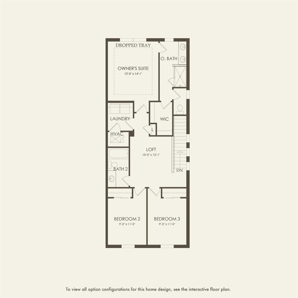 This is a floor plan of a residential second story featuring three bedrooms and a loft — 4238 Efendi Drive # 30, Lantana FL 33462, LANTANA, FL