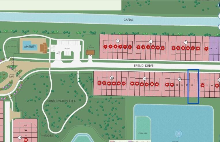 This is a site map showing the layout of residential lots and amenities along Efendi Drive — 4238 Efendi Drive # 30, Lantana FL 33462, LANTANA, FL