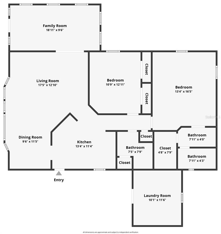 This is a floor plan of a house showing the layout of rooms and closets — 1440 NASSAU CIRCLE, TAVARES, FL