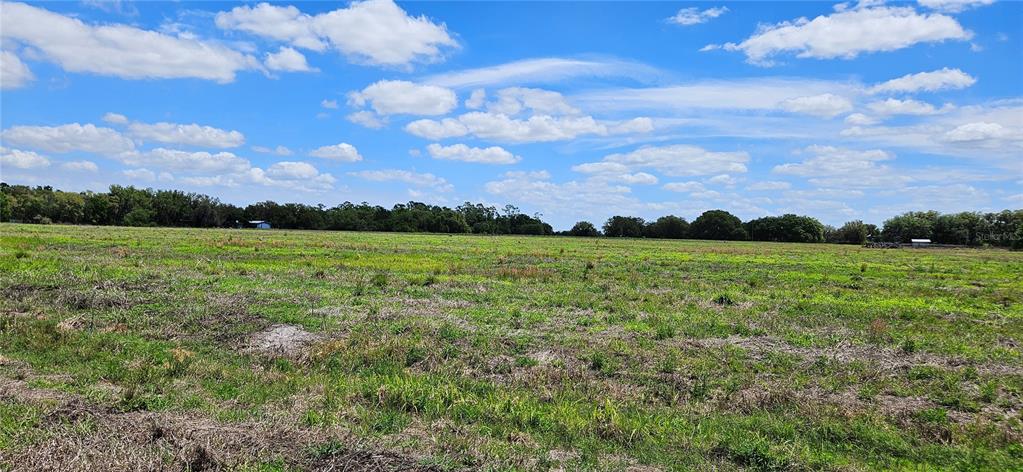 A wide, flat, grassy field under a blue sky with scattered clouds — MT ZION CHURF, FROSTPROOF, FL