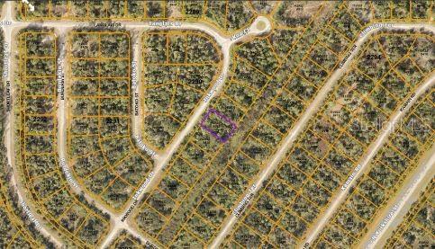 An aerial map view shows a highlighted vacant lot within a residential neighborhood — INKWOOD DRIVE, NORTH PORT, FL