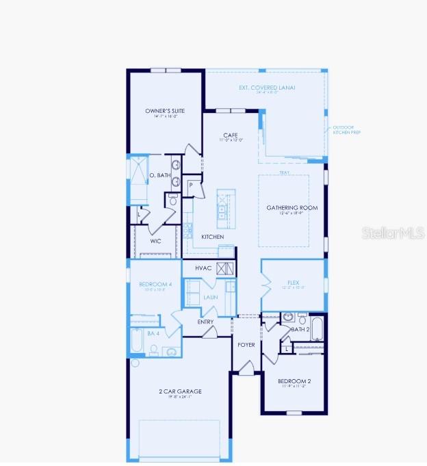 This is a floor plan for a single-story house featuring four bedrooms and a garage — 26724 SANDY BREEZE DRIVE, ENGLEWOOD, FL