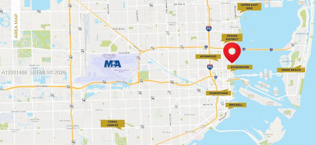 This is a map showing the location of a property in Miami, Florida — 314 NE 26th Ter, Miami FL 33137, MIAMI, FL
