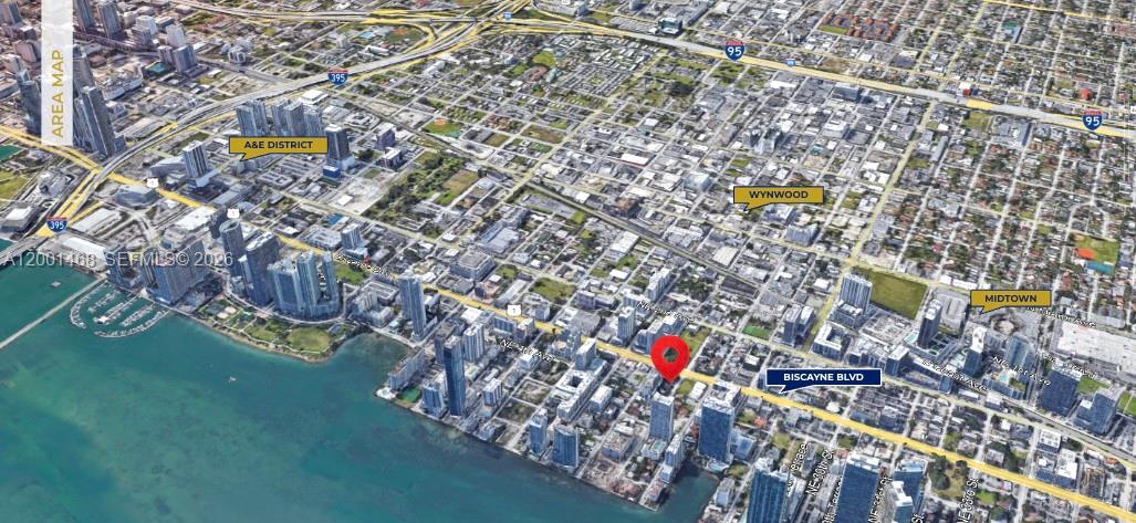 This is an aerial map showing a location in Miami near Biscayne Boulevard — 314 NE 26th Ter, Miami FL 33137, MIAMI, FL