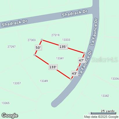 This is a map showing the property boundaries and dimensions of a residential lot — 13341 LA FAUNCE DRIVE, PUNTA GORDA, FL