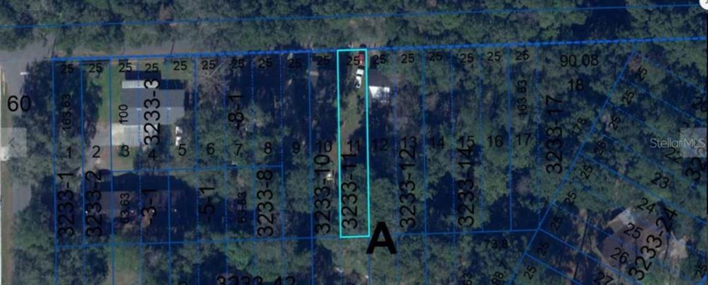 An aerial map view shows a rectangular property lot highlighted in blue among neighboring parcels — NW 157TH AVE, ALACHUA, FL