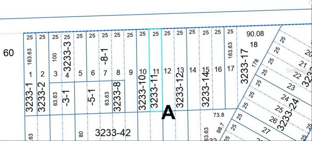 This is a plat map showing a series of numbered land parcels and their dimensions — NW 157TH AVE, ALACHUA, FL