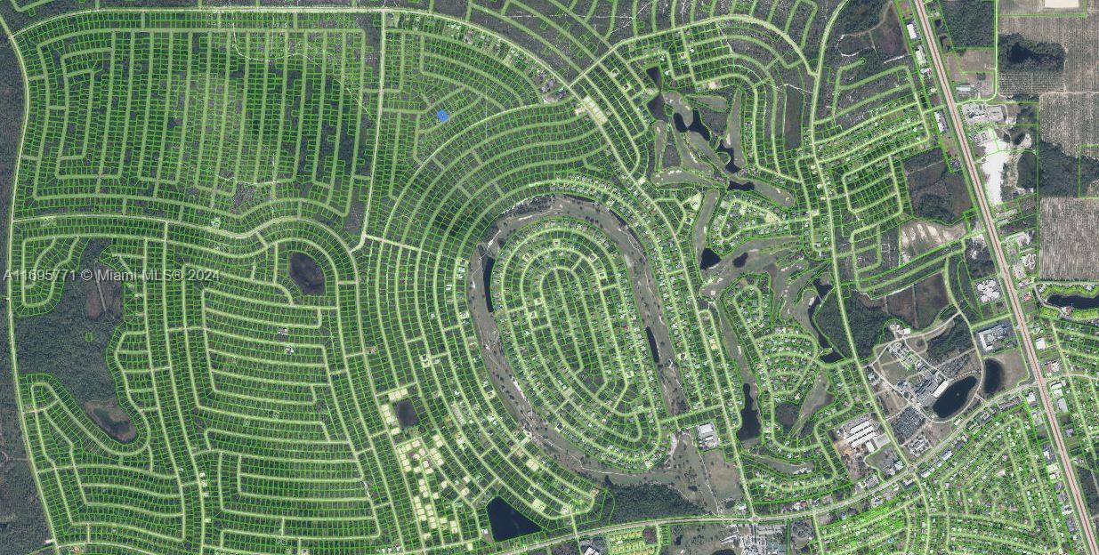 This aerial map shows a residential neighborhood with curved streets, houses, and green spaces — 6552 Holden Road, Sebring FL 33872, SEBRING, FL