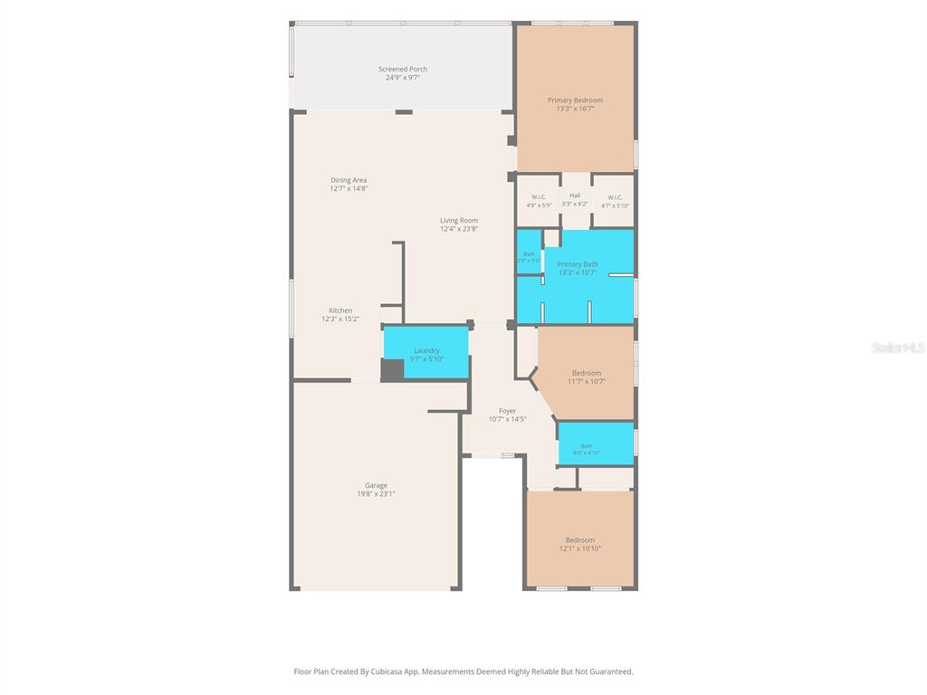 This is a floor plan showing a single-story house layout with three bedrooms and a garage — 5421 CAPPLEMAN LOOP, BROOKSVILLE, FL
