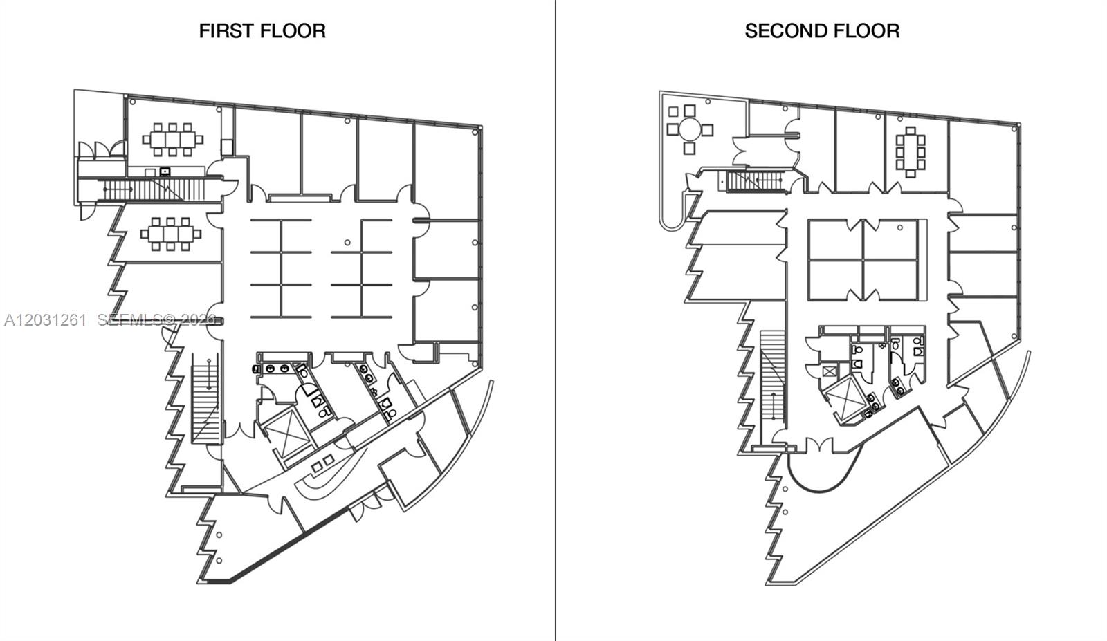 This image shows the floor plans for the first and second levels of a building — 1455-1485 N Park Dr, Weston FL 33326, WESTON, FL
