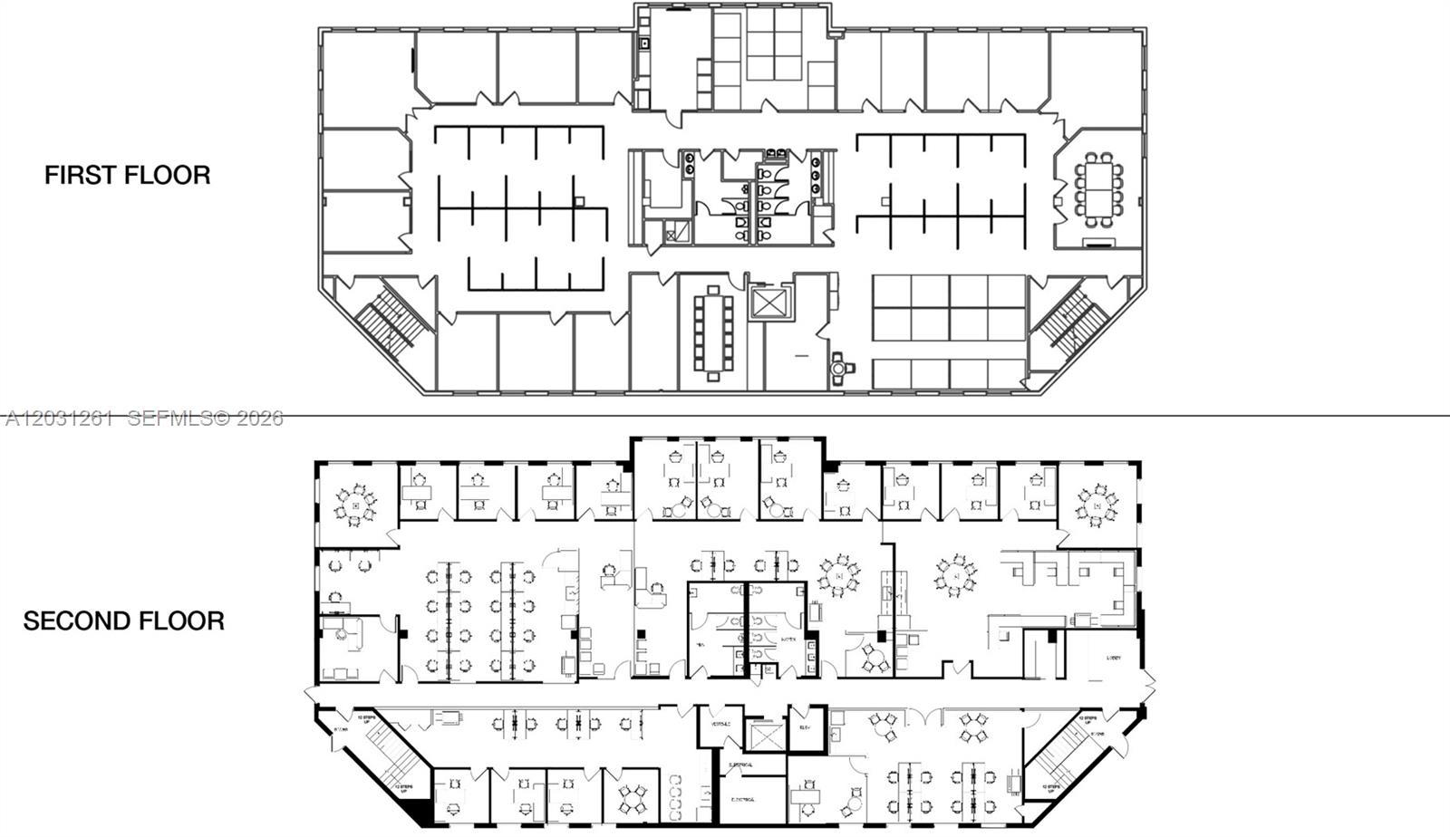 This image shows the floor plans for the first and second levels of a building — 1455-1485 N Park Dr, Weston FL 33326, WESTON, FL