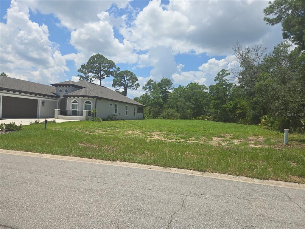A grassy vacant lot sits next to a single-story house with a garage — 17 MARLIN DRIVE, PALM COAST, FL