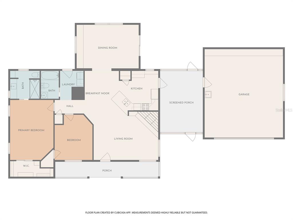 This is a floor plan showing a house with a garage, porch, and multiple rooms — 7095 BLACKBIRD AVENUE, WEEKI WACHEE, FL
