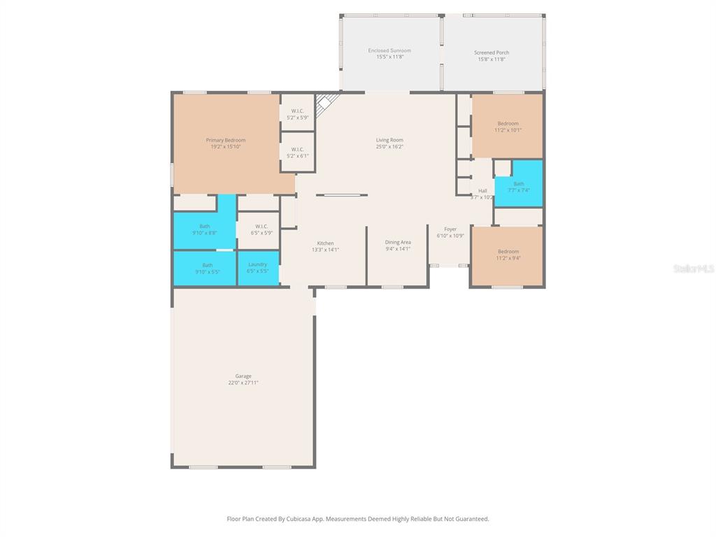 This is a floor plan showing a house with a garage, kitchen, and multiple bedrooms — 15620 HAYS ROAD, SPRING HILL, FL