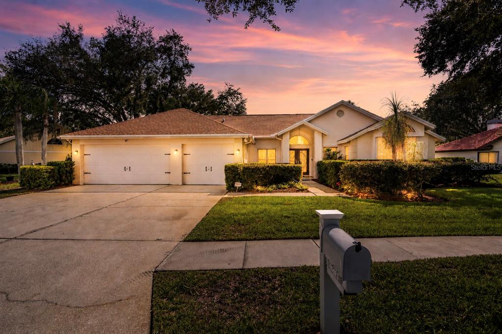 A single-story house with a two-car garage and a mailbox in the front yard — 15923 ELLSWORTH DRIVE, TAMPA, FL
