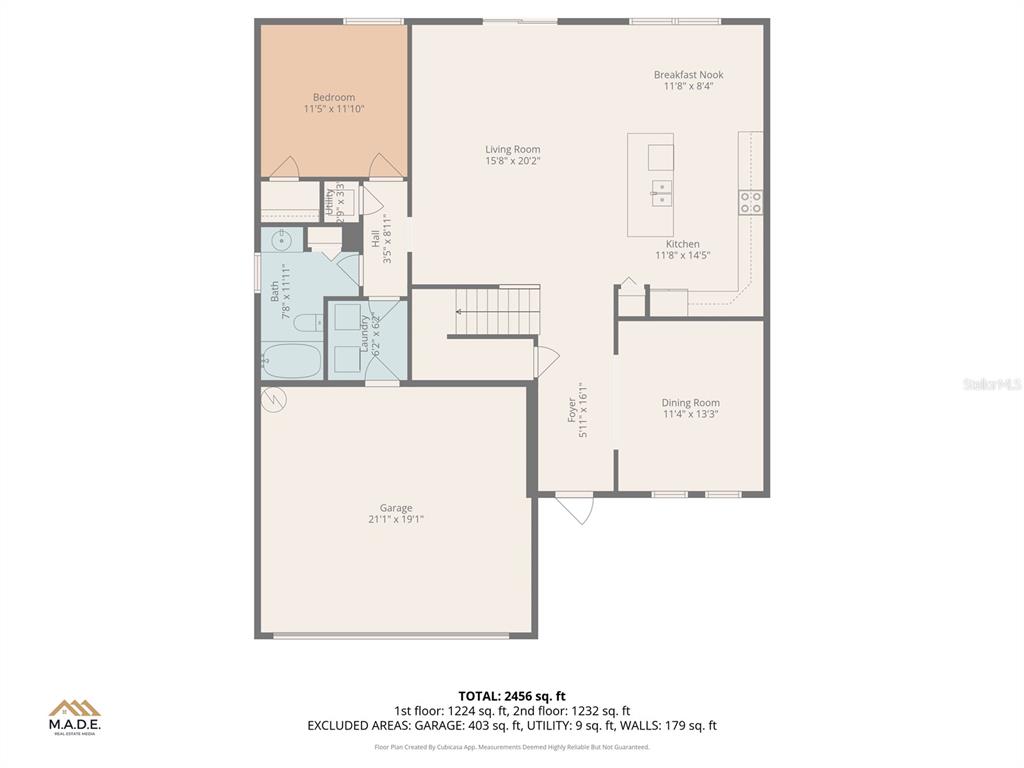 This is a floor plan of a residential home's first level — 13917 ROSEATE TERN LANE, RIVERVIEW, FL