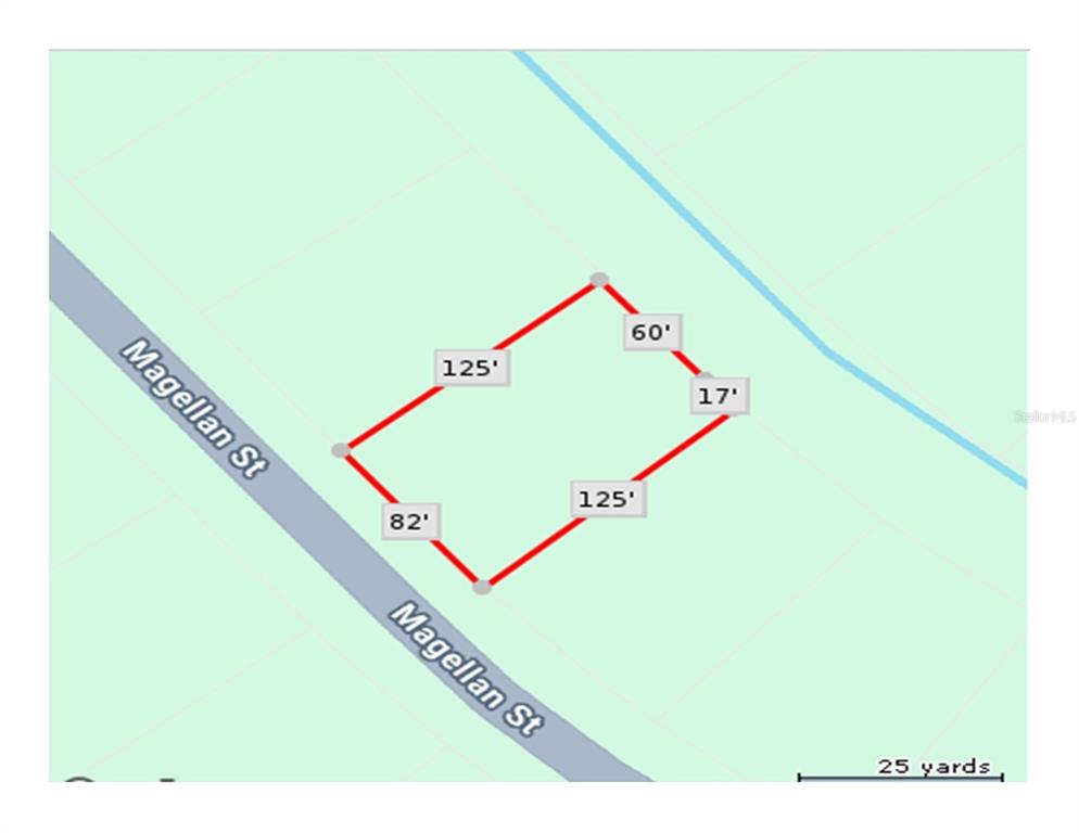 This is a map showing the property lines and dimensions of a vacant land parcel — MAGELLAN STREET, NORTH PORT, FL