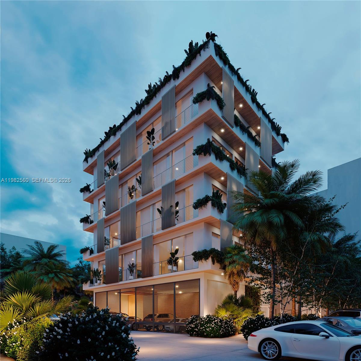 This is a rendering of a modern multi-story residential building with balconies and exterior landscaping — 829 4th St # 4, Miami Beach FL 33139, MIAMI BEACH, FL