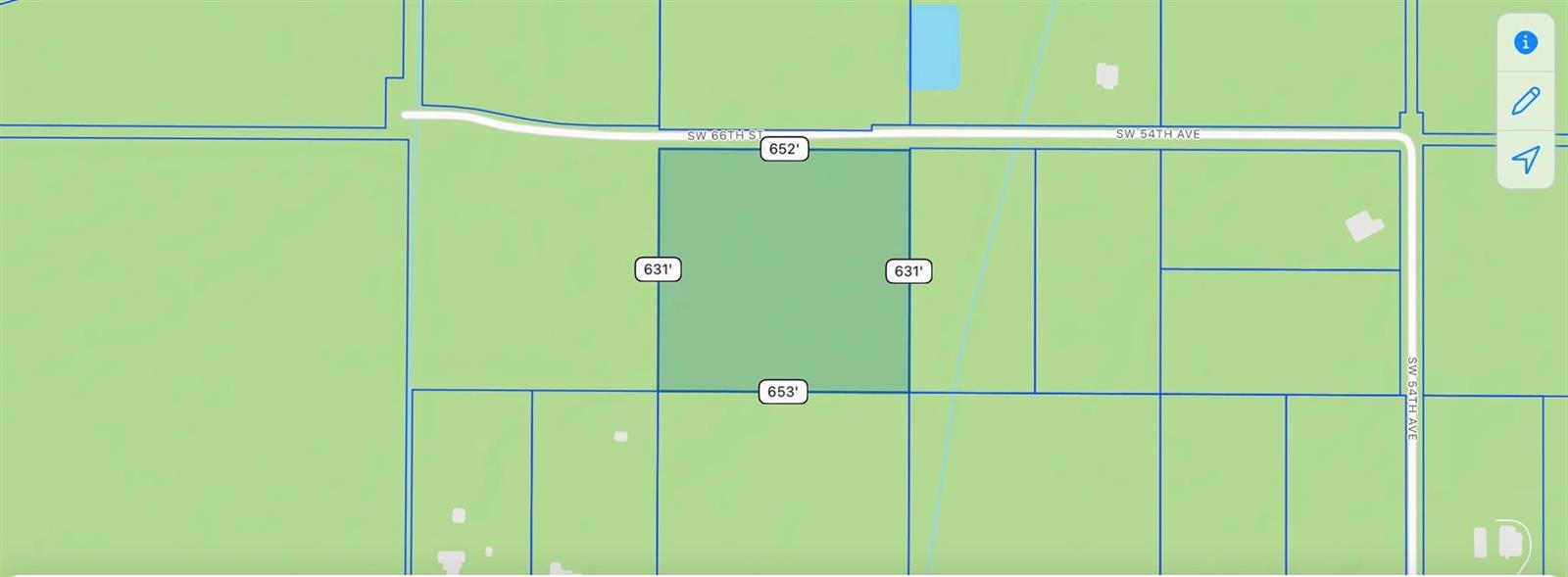 This is a map showing the dimensions of a rectangular plot of land — 000 54th, Palm City FL 34990, PALM CITY, FL