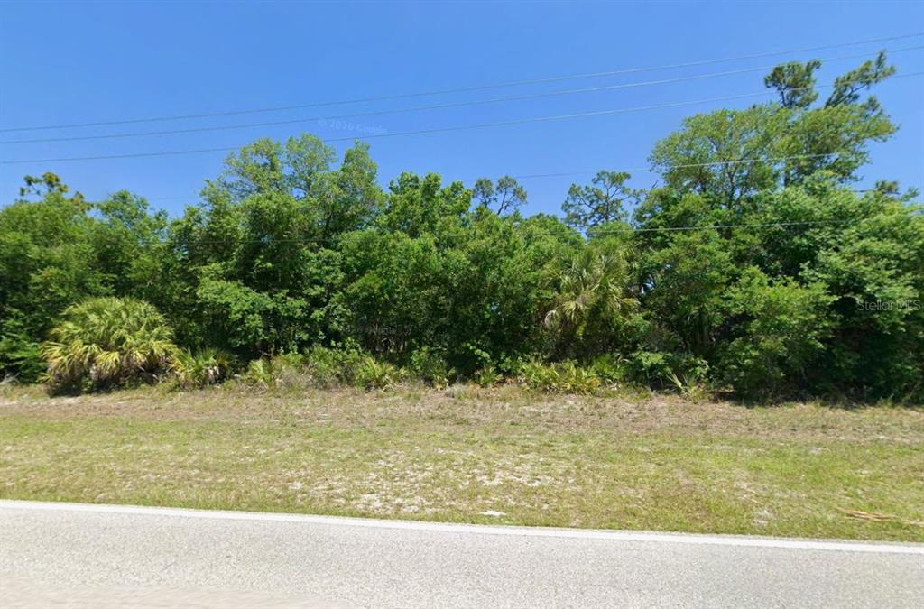 A view of a vacant, wooded lot bordered by a paved road — Lot 3 ATWATER DRIVE, NORTH PORT, FL