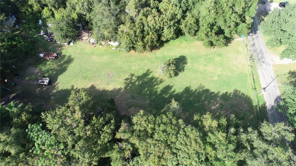 An aerial view shows a rectangular, grassy vacant lot surrounded by dense trees — 3800 S TAMPA AVENUE, ORLANDO, FL
