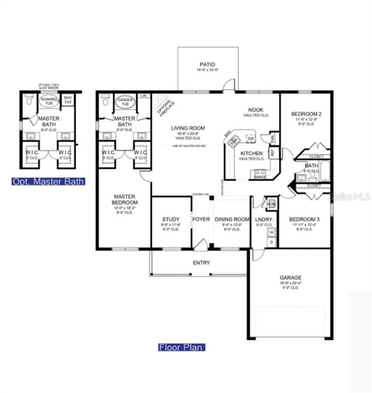 This is a floor plan for a single-story house with three bedrooms and a garage — 2356 ARMENIA ROAD, NORTH PORT, FL