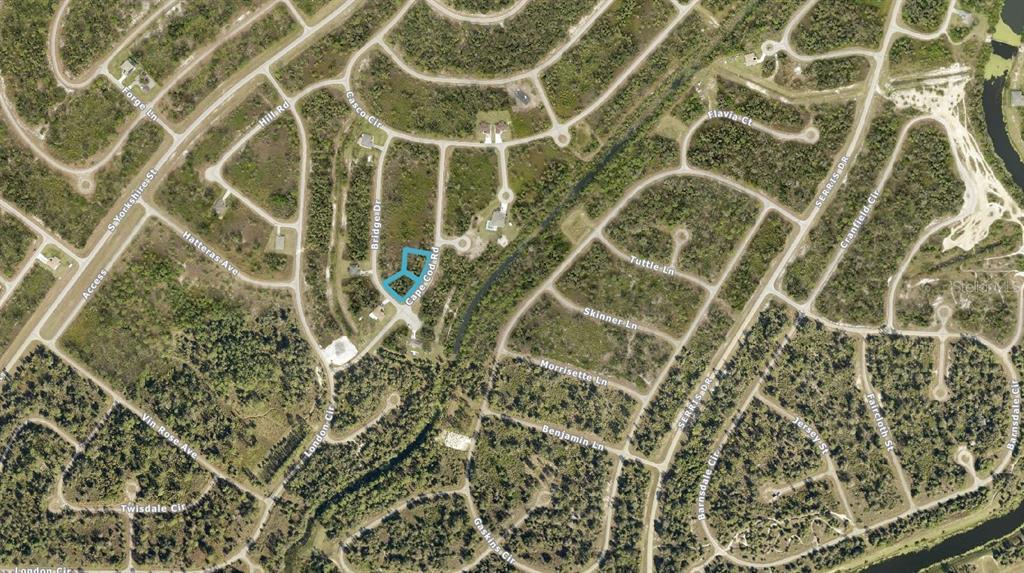 An aerial map view shows two highlighted adjacent residential lots located along Cape Cod Road — 1148203707 & 1148203708 CAPE COD ROAD, NORTH PORT, FL