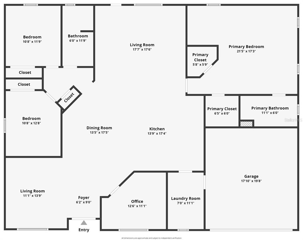 This is a floor plan of a single-story residential home with a garage — 130 16TH AVENUE NE, NAPLES, FL