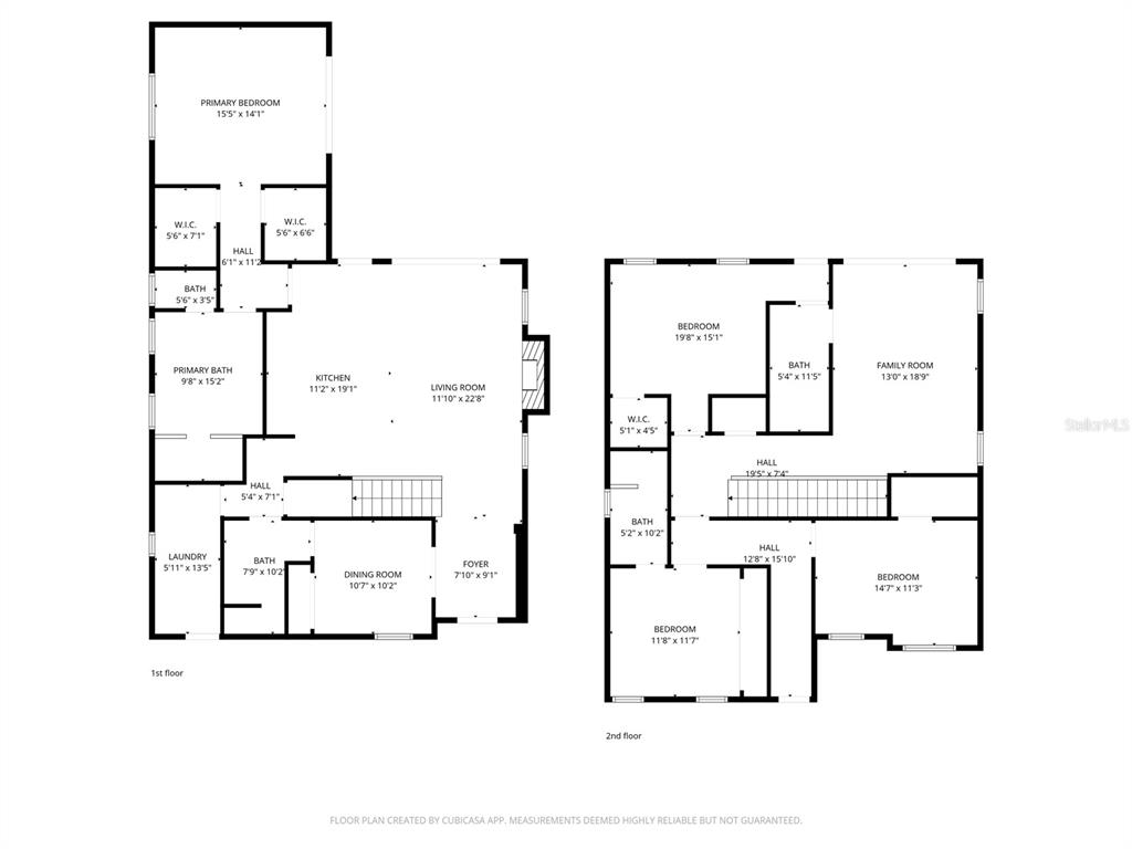This is a two-story floor plan showing the layout of bedrooms, bathrooms, and living areas — 1156 COCOANUT AVENUE, SARASOTA, FL