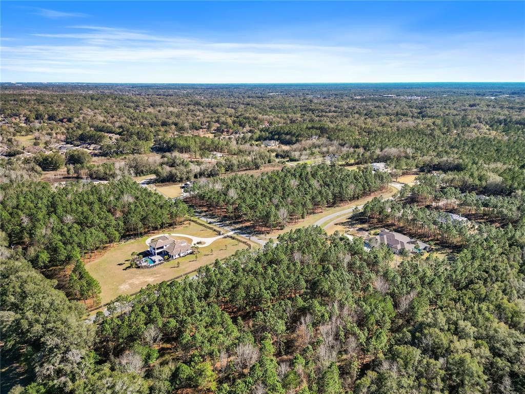 An aerial view shows a large house with a pool surrounded by dense forest — 2651 NW 152ND COURT, NEWBERRY, FL