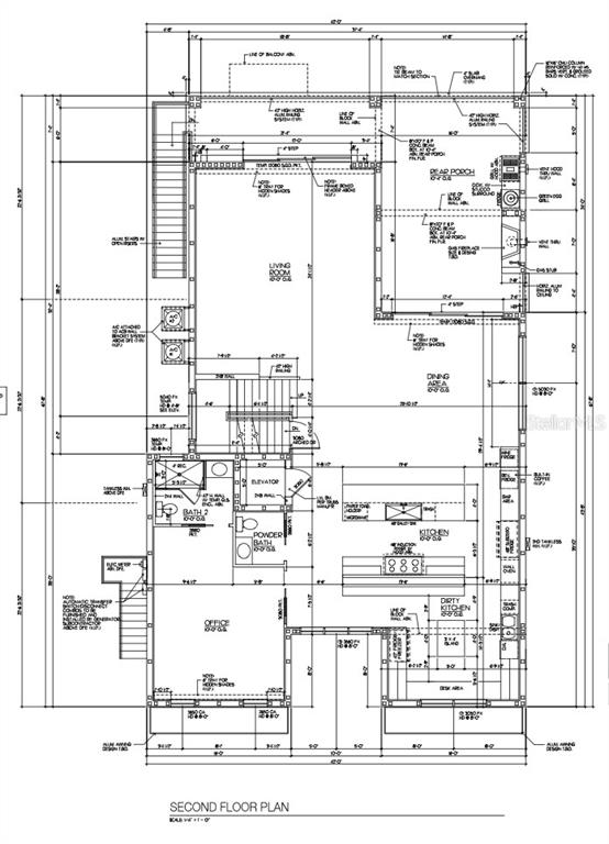 This is a detailed architectural floor plan for the second floor of a residential building — 813 BAY POINT DRIVE, MADEIRA BEACH, FL