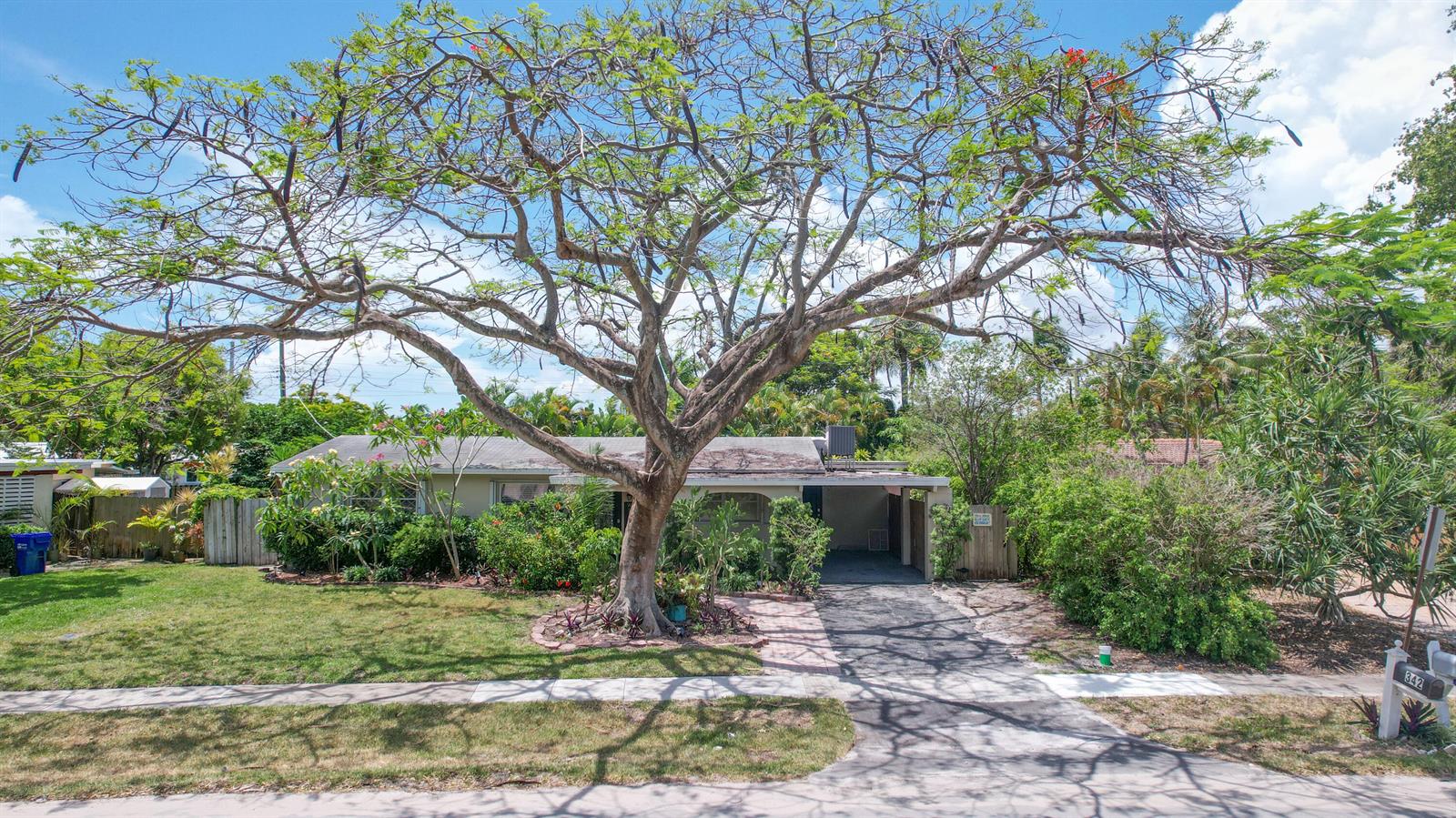 A single-story house with a large tree in the front yard and a paved driveway — 342 SW 14th Street, Pompano Beach FL 33060, POMPANO BEACH, FL